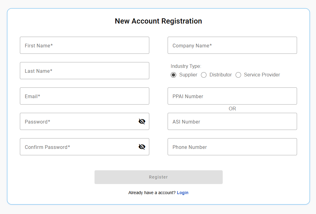 New Account Registration