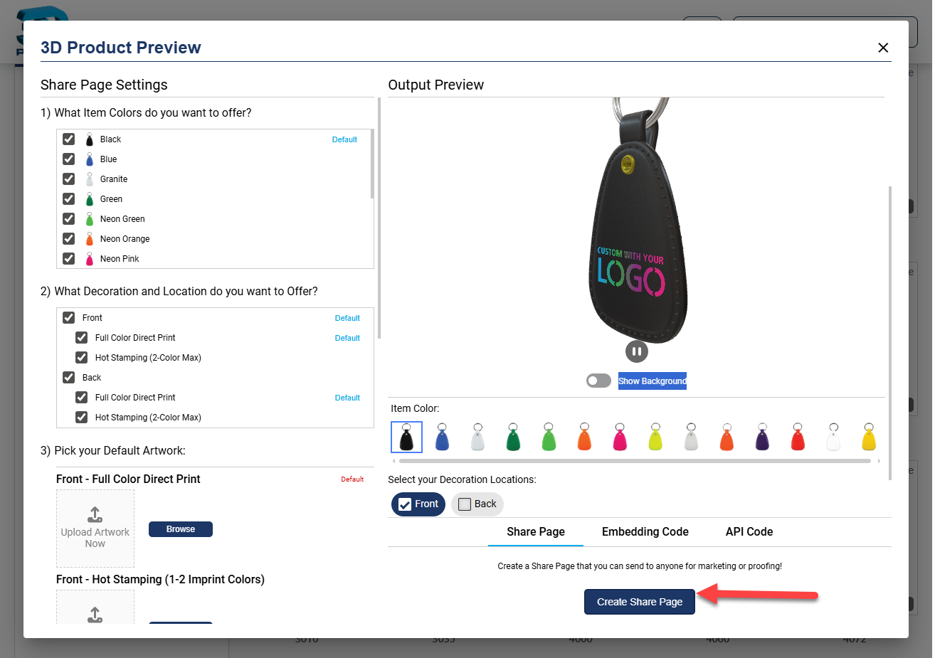 3D Product Share Page